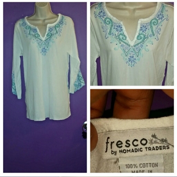 100% COTTON EMBROIDERED TUNIC - Picture 2 of 5